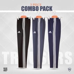 Rawaj Premium Imported China 3 Strep Trauser (3 Piece Combo Black, Ash & Navy Blue)