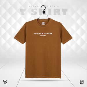 Premium 100% Cotton Tommy Hilfiger T-Shirt   (Brown)