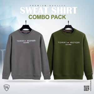 2Piece Premium Quality Tommy Hilfiger Sweatshirt (Deep As & Olive)