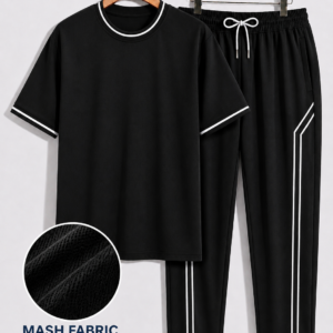 Premium T-Shirt  And Trouser Set- Black