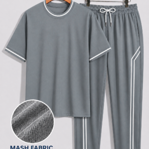 Premium T-Shirt  And Trouser Set- Ash